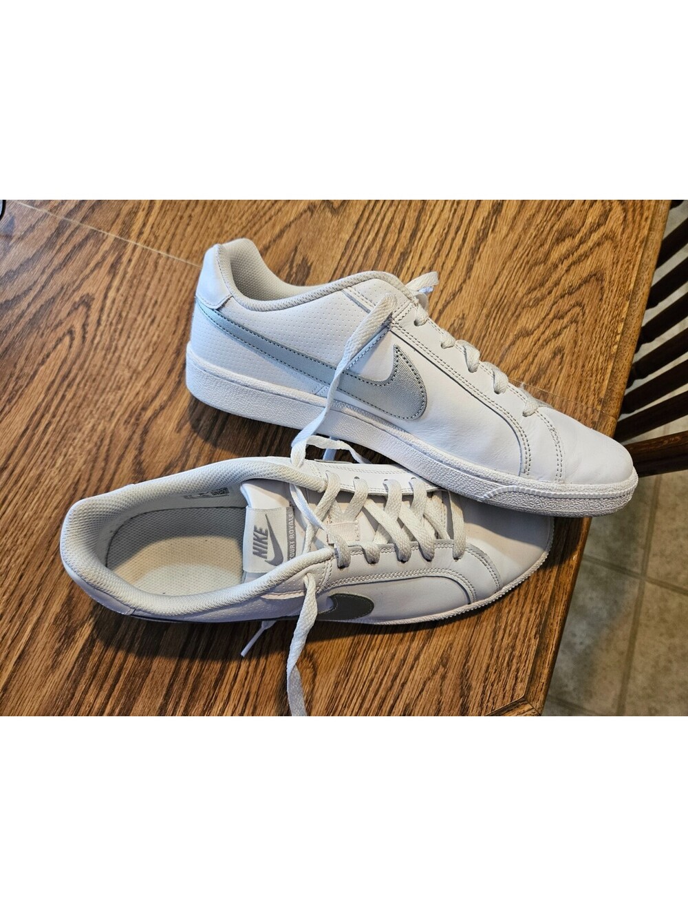 Size 11 - Nike Court Royale SL White Metallic Silver Womens No box